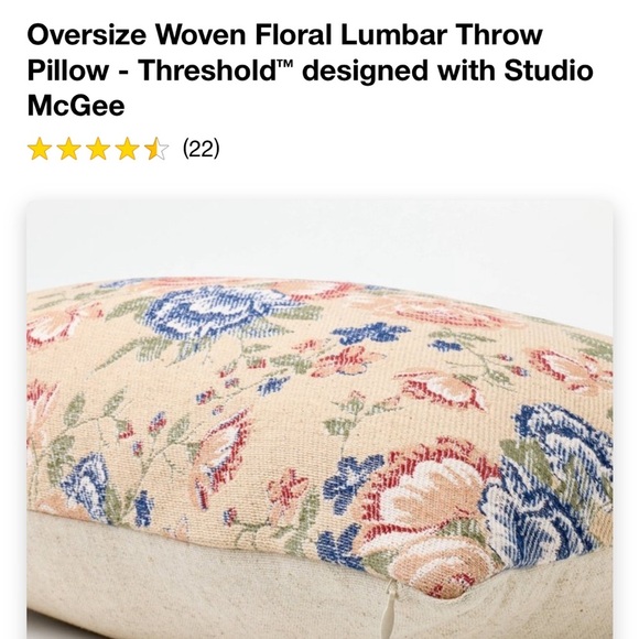 Oversize Woven Floral Lumbar Throw
Pillow - Threshold™ designed Studio
McGee - Picture 4 of 4